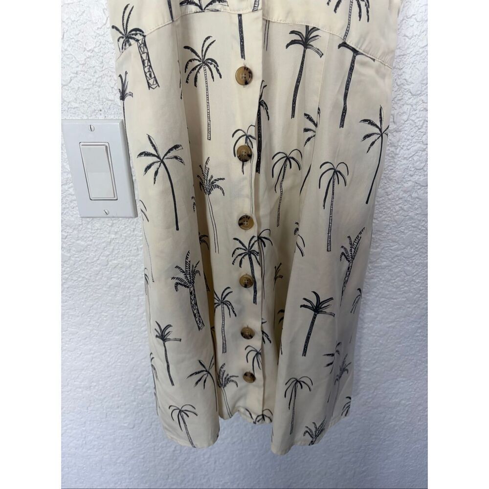 Marine Layer Camila Mini Dress White Palm Print Size S - Picture 8 of 12